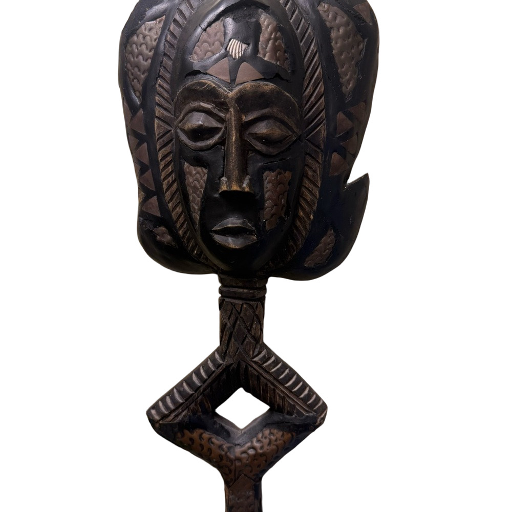 Vintage African Tribal Wood Mask Wall Art. 1of 2 see listings for matching pair.